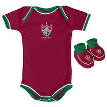 Kit Body + Pantufa para Bebê do Fluminense 033a - Torcida Baby