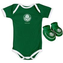 Kit Body + Pantufa Para Bebê Do Palmeiras torcida baby