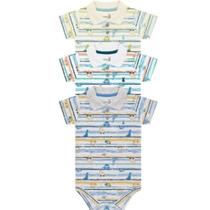 Kit body polo bebê c/3 peças bebê manga curta dinossaruro -kiko & kika (ref: 9147) Kit body polo bebê c/3 peças bebê manga curta dinossaruro -kiko & kika (ref: 9147)