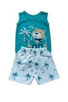 Kit Body Regata e Short Bebê Menino Coqueiro Kit Body Regata e Short Bebê Menino Coqueiro