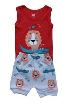 Kit Body Regata e Tapa Fralda Bebê Menino Leão/Jacaré Kit Body Regata e Tapa Fralda Bebê Menino Leão/Jacaré