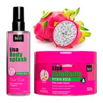 Kit Body Splash e Creme Esfoliante Pitaya Rosa Facial e Corporal Bio Soft