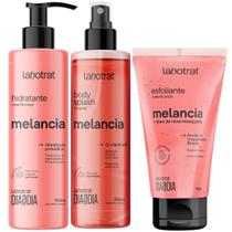 Kit Body Splash + Esfoliante + Hidratante Corpo E Rosto Labotrat Cheiro De Fruta Melancia 150g