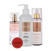 Kit Body Splash Hidratante Corporal Perfume Capilar Roses Barbours Beauty Kit Body Splash Hidratante Corporal Perfume Capilar Roses Barbours Beauty