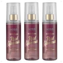 Kit Body Splash Kiss New York Rosé Glamour BS05B Com 3 200ml