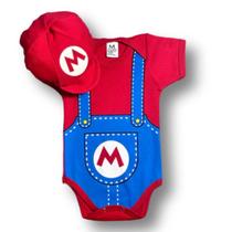 kIT Body SUPER MARIO BROSS + BOINA Temáticos Infantil Personagens Mesversario Fantasia