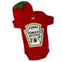 kIT Body + Touca Ketchup Temáticos Infantil Personagens Mesversario Fantasia