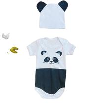 kIT Body + Touca Urso PandaTemáticos Infantil Personagens Mesversario Fantasia - YAS MANU BABY
