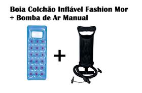 Kit Boia Colchão Inflável Fashion Verde + Bomba de Ar Manual