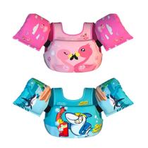 Kit Boia Coletes Infantil Salva Vidas Estampas Praia Piscina