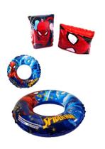 Kit Boia De Braço Colete Inflavel Homem Aranha Vingadores