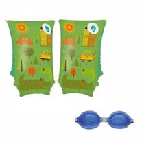 Kit Boia de Braço Infantil + Óculos Natação Fashion