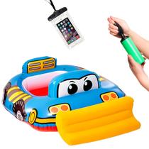 Kit Boia Inflável Infantil + Capa à Prova dÁgua para Celular + Bombinha Manual