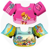 Kit Bóias Colete Infantil Salva Vidas Piscina Praia Patrulha Canina Kit Bóias Colete Infantil Salva Vidas Piscina Praia Patrulha Canina