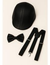 Kit Boina Couro+ Suspensório+ Gravata Borboleta Kit Boina Couro+ Suspensório+ Gravata Borboleta
