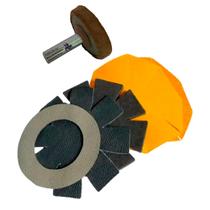 Kit Boina de Polimento Fléxivel 10cm + Lixas, EVA e Couro - Cupins de Aço