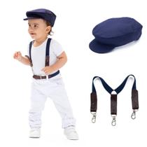 Kit Boina e Suspensório Infantil Masculino