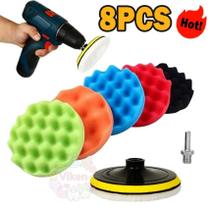 Kit Boina polimento automotivo espuma e Lã (8 peças)