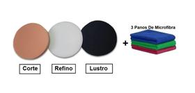 Kit Boinas Polimento 6 Polegadas Corte Refino Lustro+ Panos