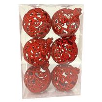Kit Bola Arabesco Natal 6cm c 6 CV244460 Cazza Vm Kit Bola Arabesco Natal 6cm c 6 CV244460 Cazza Vm