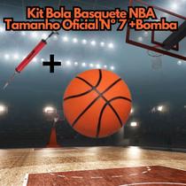 Kit Bola Basquete + Bomba de ar manual