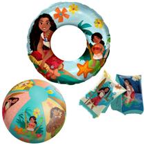 Kit Bola Boia Circular Braço Infantil Moana Princesa Disney