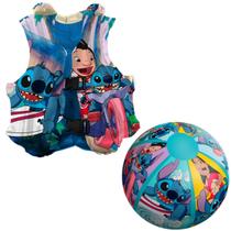Kit Bola Colete Stitch Inflavel Infantil Lilo Stitch Disney Kit Bola Colete Stitch Inflavel Infantil Lilo Stitch Disney