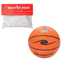 Kit Bola de Basquete Dalponte Oficial Rede Basquete Master Rede Tipo Chuá 4mm