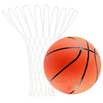 Kit Bola De Basquete Oficial E Rede 12 Alças Malha Grossa Fio 2mm Tamanho Oficial + Fixador Kit Bola De Basquete Oficial E Rede 12 Alças Malha Grossa Fio 2mm Tamanho Oficial + Fixador