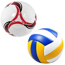 Kit Bola de Futebol Campo Capotão e Bola de Vôlei para Quadra Areia Praia