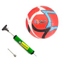 Kit Bola De Futebol Tam 5 + Bomba Manual Com Bico Para Campo