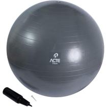 Kit Bola de Ginástica Para Pilates Academia Alongar Com Bombar de Ar - Cinza Escuro