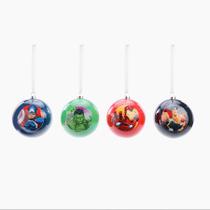 Kit Bola de Natal - Avengers - 8 cm - Natal Marvel - 4 unidades - Cromus - Rizzo Kit Bola de Natal - Avengers - 8 cm - Natal Marvel - 4 unidades - Cromus - Rizzo
