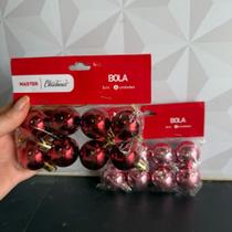 Kit bola de natal lisa com 8 peças 3cm rosa ou vermelha para árvore de natal decoração natalina Kit bola de natal lisa com 8 peças 3cm rosa ou vermelha para árvore de natal decoração natalina