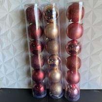 Kit bola de natal mista grande 8cm rosa dourada rose vermelha vinho Champagne conjunto bolas Kit bola de natal mista grande 8cm rosa dourada rose vermelha vinho Champagne conjunto bolas