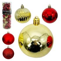 Kit bola de natal mista vermelha e dourada com 45 peças 4cm para árvore de natal decoradas Kit bola de natal mista vermelha e dourada com 45 peças 4cm para árvore de natal decoradas