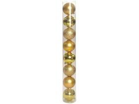 Kit bola de natal ouro 5cm 8 unidades cromus -1613050)