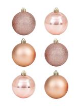 Kit Bola de Natal Rosé Tubo 5cm 6 Peças Linha Luxo Lindas