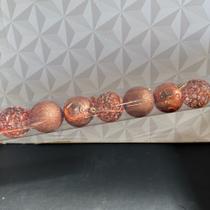 Kit bola de natal vazada laranja 6cm com 9 peças conjunto bolas para árvore de natal bolinhas