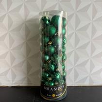 Kit bola de natal verde com 45 peças para árvore de natal decoradas brilho fosca lisa canelada