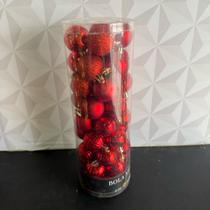 Kit bola de natal vermelha com 45 peças 4cm glitter fosca lisa quadriculada e canelada para árvore Kit bola de natal vermelha com 45 peças 4cm glitter fosca lisa quadriculada e canelada para árvore