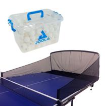 Kit Bola de Plástico JOOLA Magic ABS 40+ Branca + Rede Aparadora de Bolas