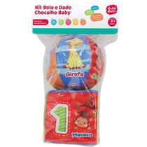 Kit Bola e Dado Chocalho BABY DM TOYS DMB5838