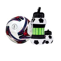 kit bola e garrafa dobravel de futebol brinquedo infantil presente para menino n05 profissional