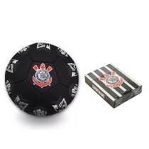 Kit Bola Futebol C/ Baralho Corinthians de 54 Cartas Naipes Poker Truco Zap - Oficial E Licenciado