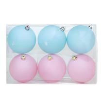 Kit Bola Lisa - Trend Rainbow - Candy- Rosa/Azul- 8cm - 6 unidades - Cromus Natal - Rizzo Kit Bola Lisa - Trend Rainbow - Candy- Rosa/Azul- 8cm - 6 unidades - Cromus Natal - Rizzo