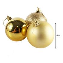 Kit Bola Natalina 6 Cm 9 Unidades Douradas