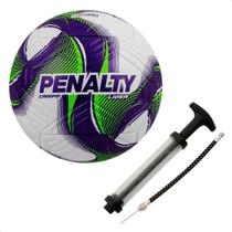 Kit Bola Oficial Campo Penalty Líder Grama Natural + Bomba