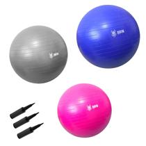 Kit Bola Pilates Suiça Fisioterapia 55 65 75cm Odin Fit