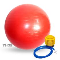 Kit bola pilates vermelha bomba se exercite sem sair de casa